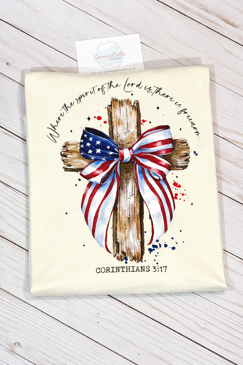 Freedom in Christ Patriotic Cross Tee