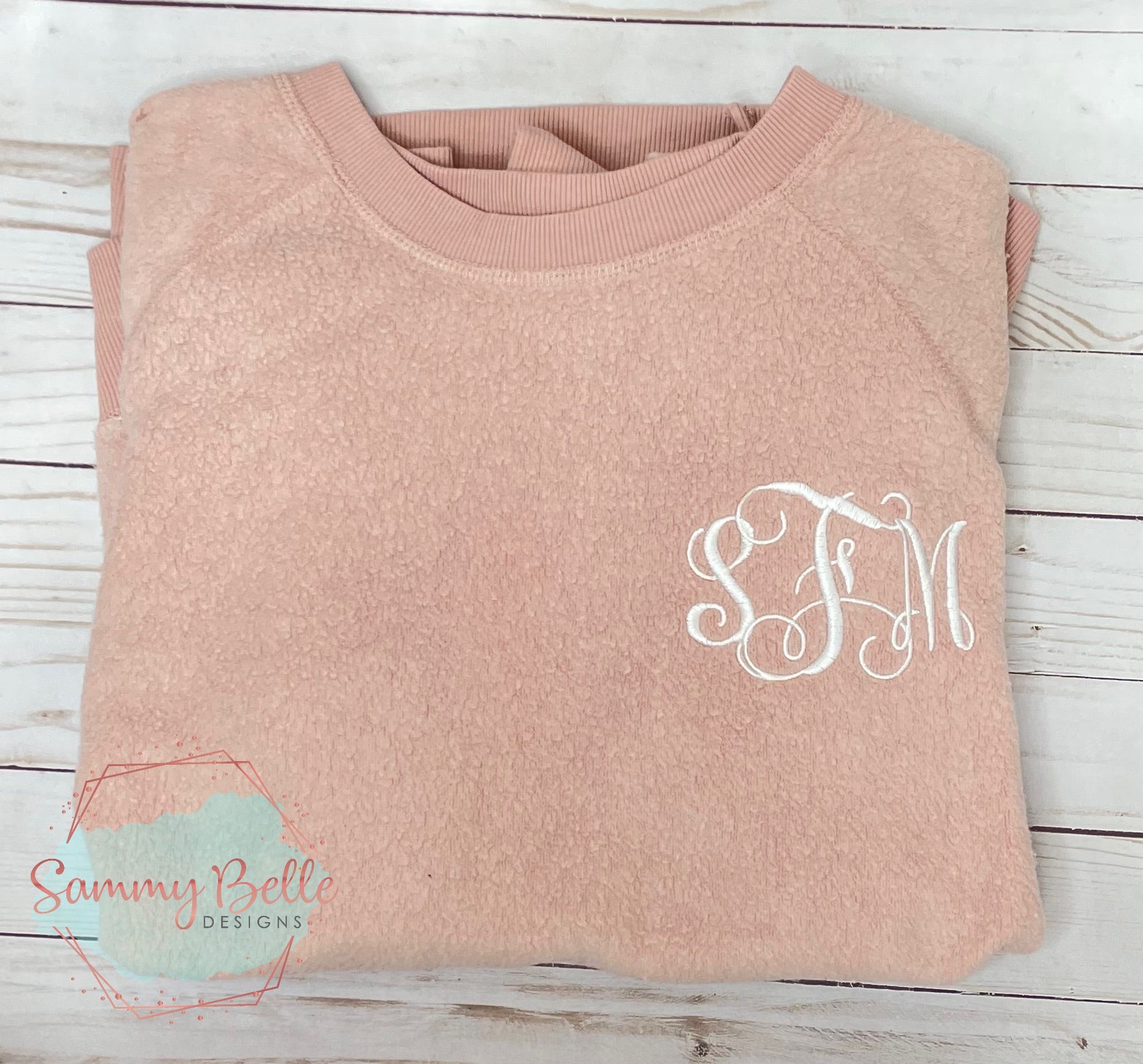Pink embroidered monogram crewneck sweatshirt, Gift for her, bride to be sweater, custom pullover, personalized wife gift, bridesmaid gift