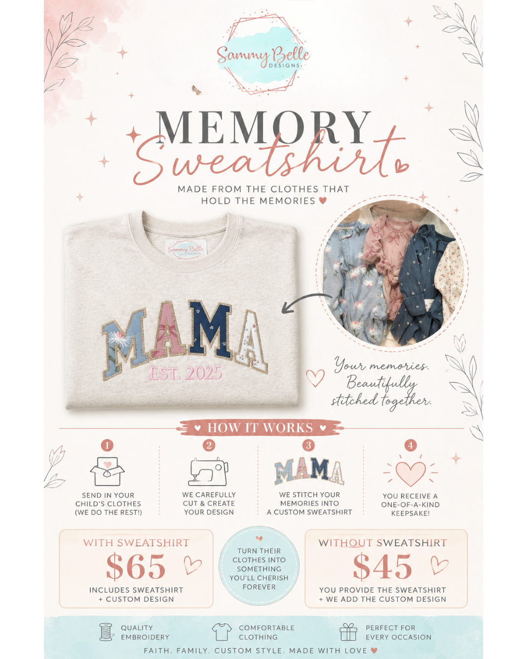 Mama Memory Sweatshirt | Sweatshirt Provided by you the Client